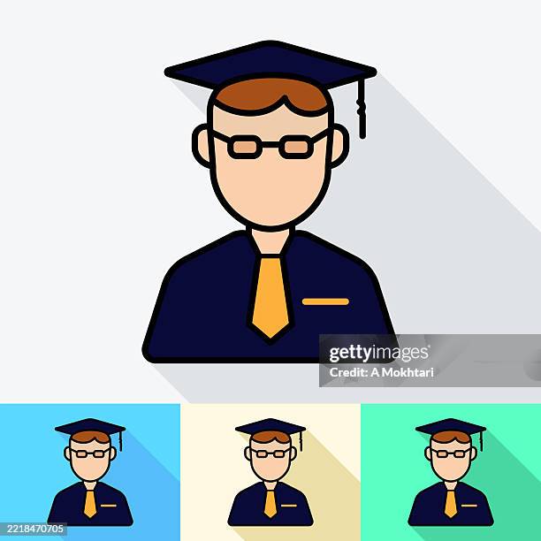 graduate student icon. - toga stock illustrations