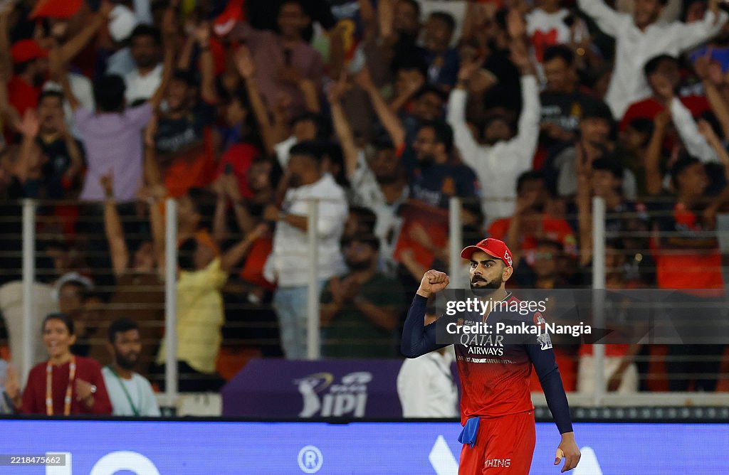 Virat Kohli of Royal Challengers Bengaluru celebrates after teammate ...
