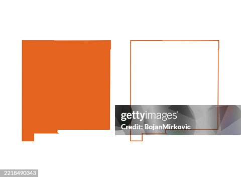 New Mexico map, solid and outline. Vector New Mexico map, solid and outline. Vector