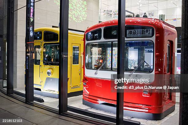 an old train on display in the showroom. - izakaya food stock pictures, royalty-free photos & images