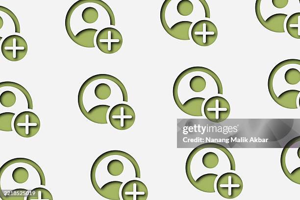paper cut add user icon pattern for background design - key duplication stock illustrations