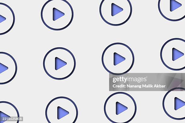 paper cut play button icon pattern for background design - play button overlay stock illustrations