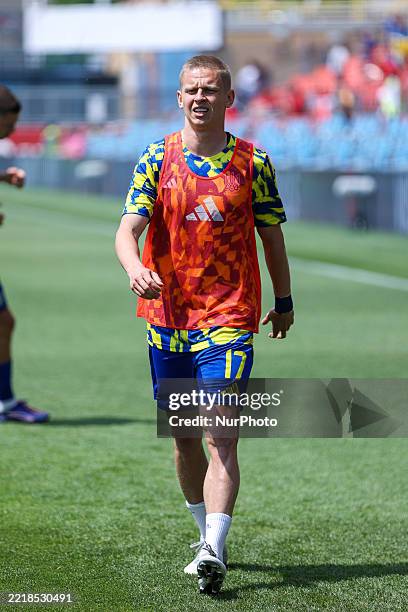 In Toronto, Ontario, Canada, on June 7 Team Ukraine captain and Arsenal FC player Oleksandr Zinchenko warms up during the Canadian Shield Tournament...