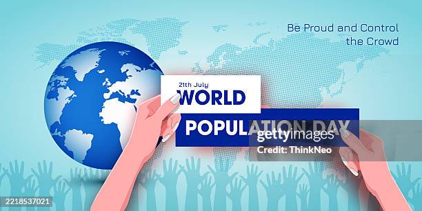 world population day typography vector template design. - helping neighbor stock illustrations