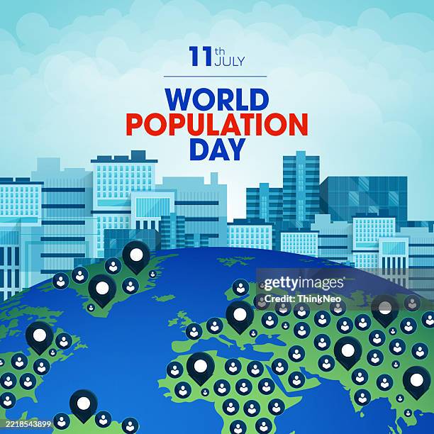 world population day vector illustration commemorated every 11th july to raise awareness of global populations problems. - meet new friends stock illustrations