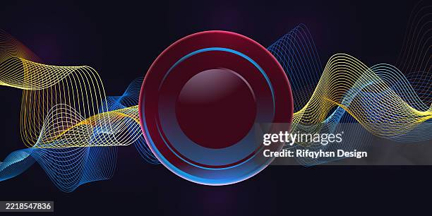 artificial intelligence background. abstract wavy spectrum of circle light and organic shapes: a modern digital flow of innovation, motion, and energy in a colourful three-dimensional space - large circle infographic stock illustrations