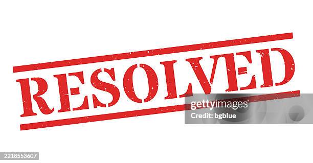 resolved - red rubber stamp on blank background - grit texture stock illustrations