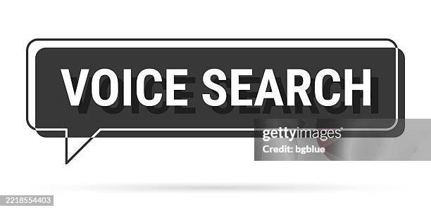 voice search - 3d black speech bubble on white background - speech recognition stock illustrations