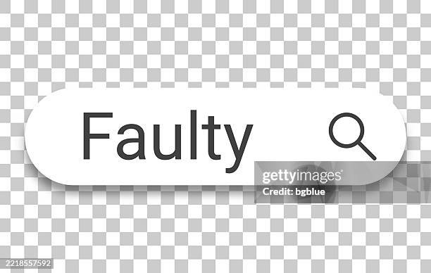 faulty - search bar on transparent background - faulty stock illustrations