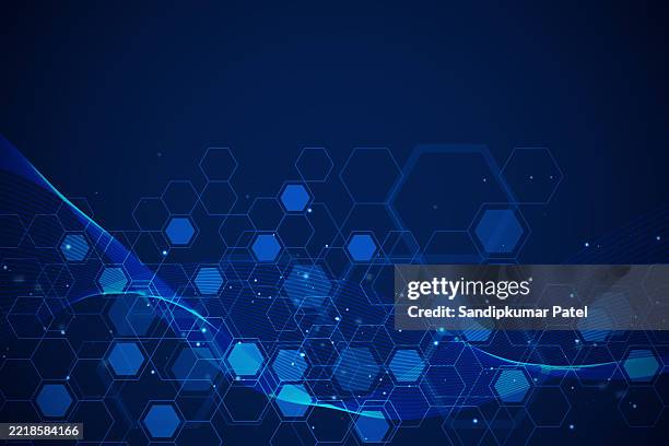 abstract technology or medical background with hexagons shape pattern. - laboratory background stock illustrations