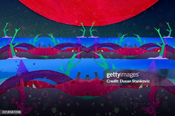 aqua-scapes: future visions - building scapes stock illustrations