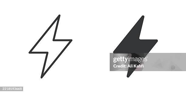 bildbanksillustrationer, clip art samt tecknat material och ikoner med energy thin line and glyph solid icon. editable stroke and perfect pixel isolated on transparent background - elektricitet