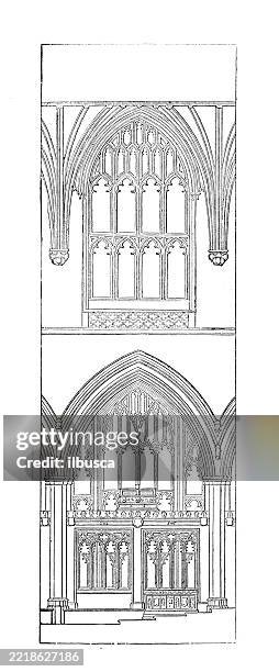 theory of architecture: principles of proportion, winchester cathedral - winchester cathedral stock illustrations