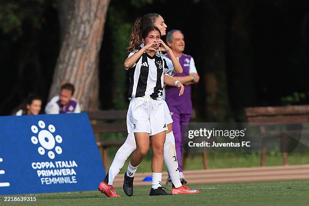 Esmeralda Di Bello of Juventus Women U19 celebrates after scoring a goal during the match between Juventus Women U19 and ACF Fiorentina Women U19 at...