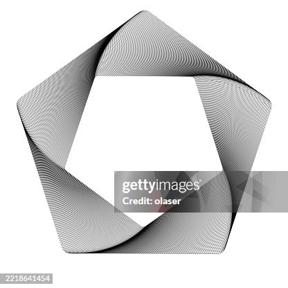 Geometric pattern forming a pentagonal shape on a white background. Geometric pattern forming a pentagonal shape on a white background.