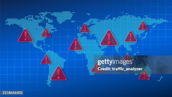 Warning World Map Background High-Res Vector Graphic - Getty Images