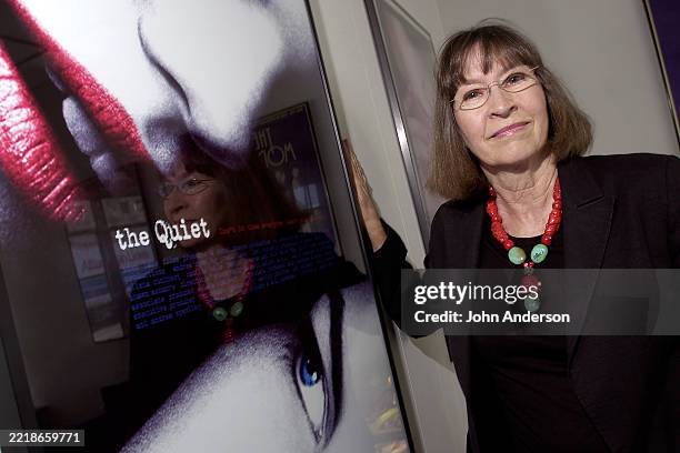 Portrait of American film producer & Burnt Orange Productions president & CEO Carolyn Pfeiffer, Austin, Texas, May 17, 2006. She poses beside a...