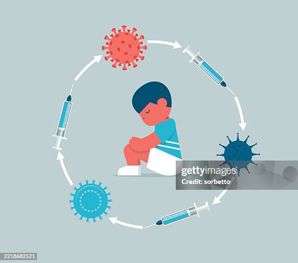 cold and flu - little boy - child sick stock illustrations