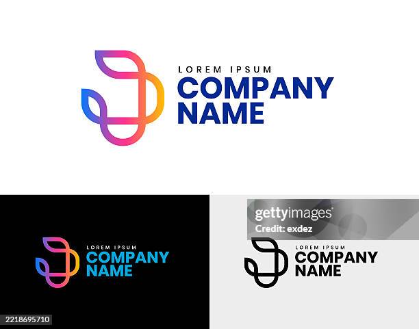 j logo set - logo template stock illustrations