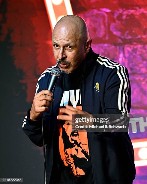 Comedian Maz Jobrani performs at The Ice House Comedy Club on June 04, 2025 in Pasadena, California.