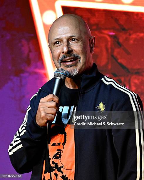 Comedian Maz Jobrani performs at The Ice House Comedy Club on June 04, 2025 in Pasadena, California.