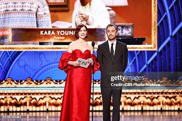 Carrie Preston and Tom Felton present at THE 78TH ANNUAL TONY AWARDS, live from the legendary Radio City Music Hall in New York City on Sunday, June...
