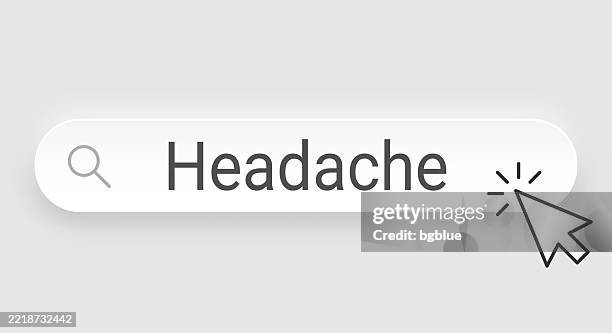 headache - search bar with cursor on blank background - hungover stock illustrations