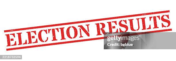 election results - red rubber stamp on blank background - election results stock illustrations