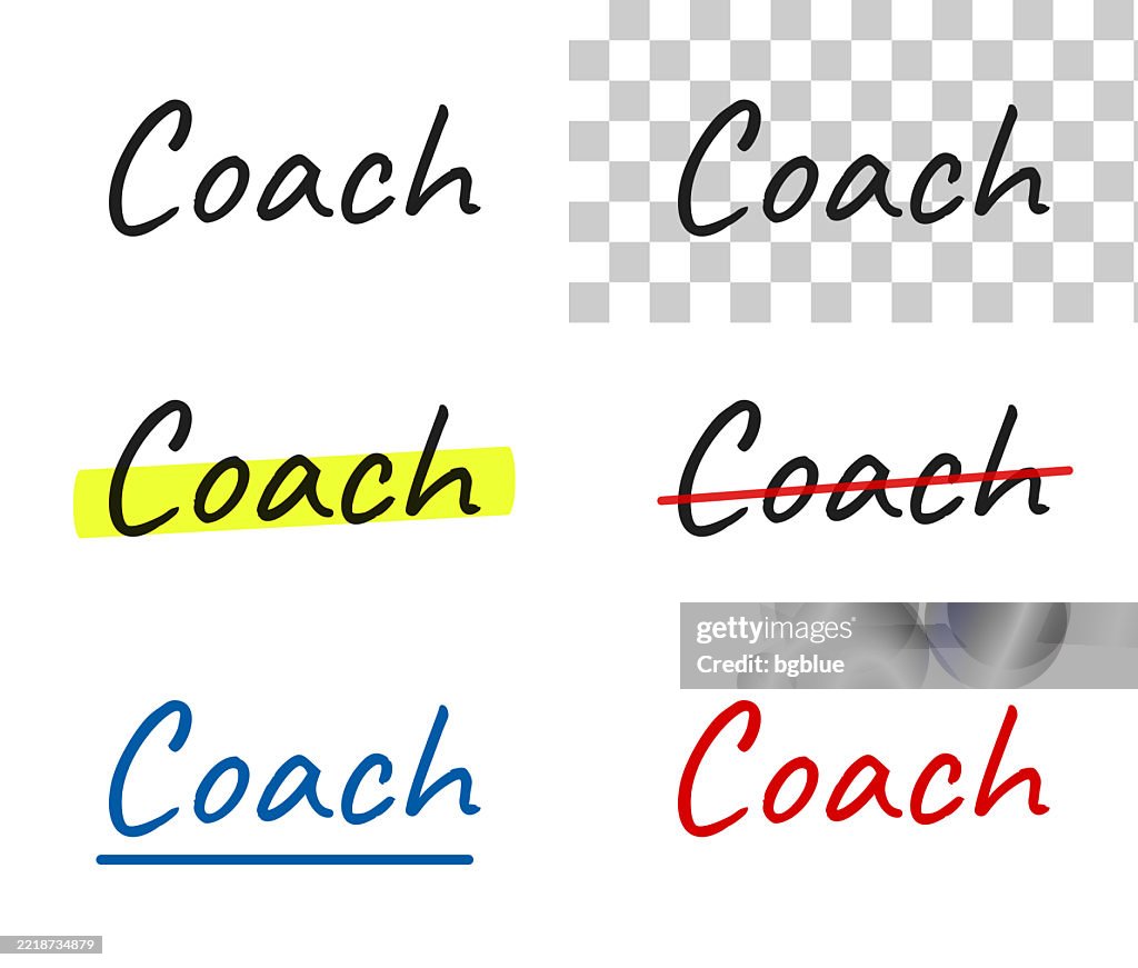 Coach Textblock Coach Handwritten Text Highlighted Crossed Out Underlined On Blank ...