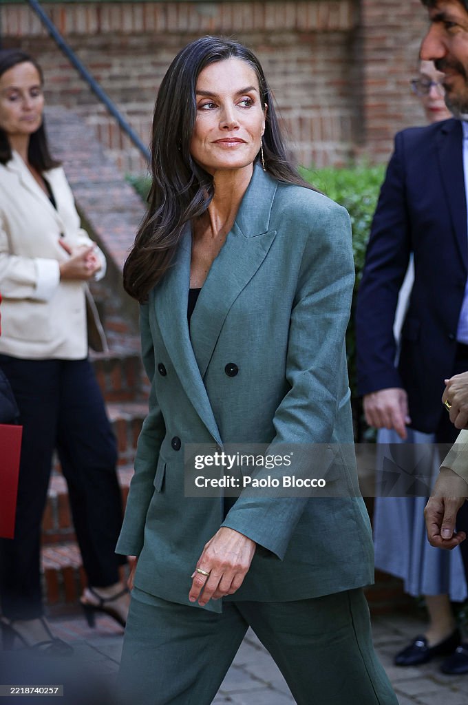 Queen Letizia Of Spain Visits Students Residence