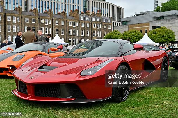 Ferrari LaFerrari Hypercar is displayed during the London Concours 2025 at the Honourable Artillery Company on June 03, 2025 in London, England. The...
