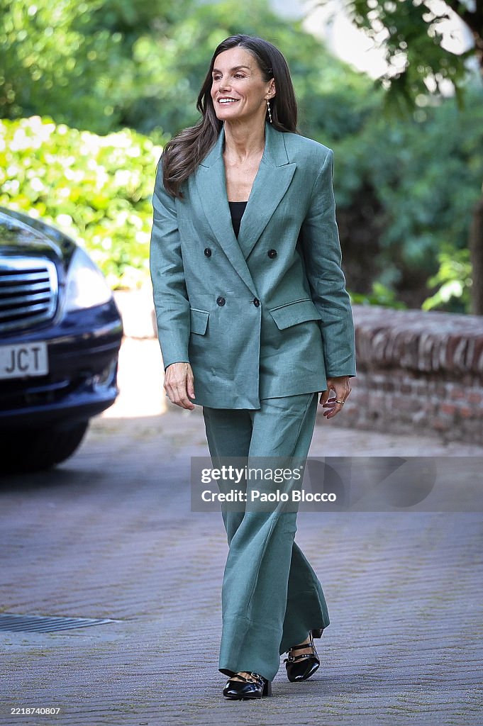 Queen Letizia Of Spain Visits Students Residence