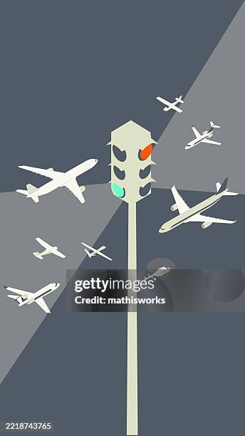 air traffic - flight path stock illustrations