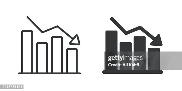 Decrease thin line and glyph solid icon. Editable stroke and perfect pixel isolated on transparent background Decrease thin line and glyph solid icon. Editable stroke and perfect pixel isolated on transparent background