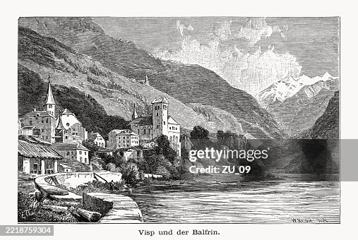 Visp Images Historical View Of Visp Valais Canton Switzerland Woodcut Published ...