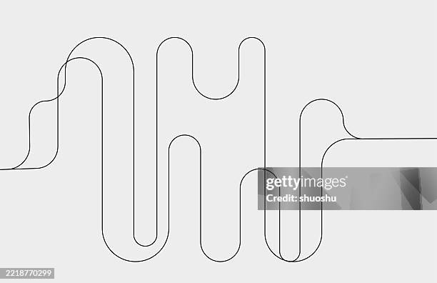 abstract black and white minimal dynamic line geometric pattern background - flowing pattern stock illustrations