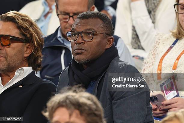 Marcel Desailly is seen on Day Twelve of the French Open at Roland Garros on June 05, 2025 in Paris, France.