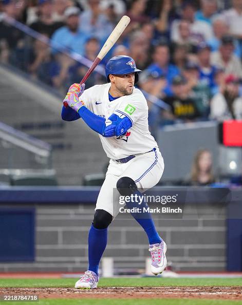 George Springer Padding George Springer of Toronto Blue Jays stands in his batting stance ...