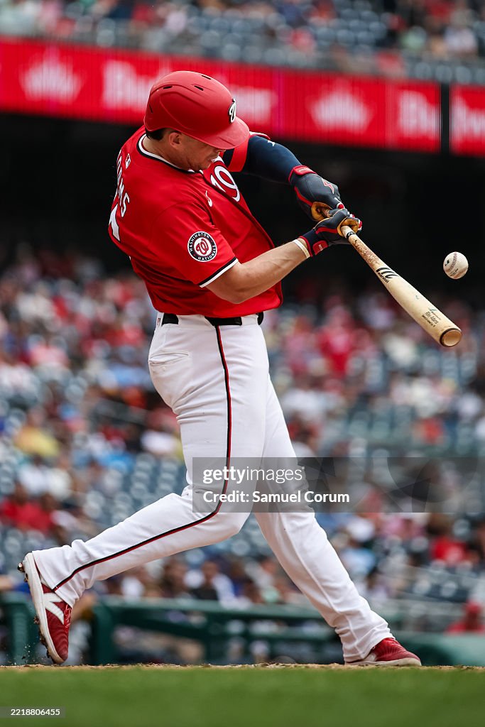Nationals Riley Adams Riley Adams of the Washington Nationals bats against the Texas... News ...