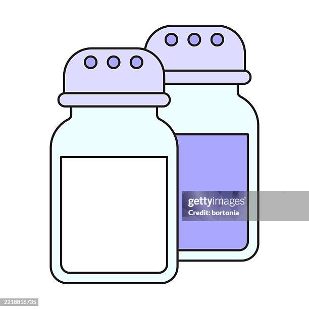 salt and pepper shakers icon - empty meal prep container stock illustrations