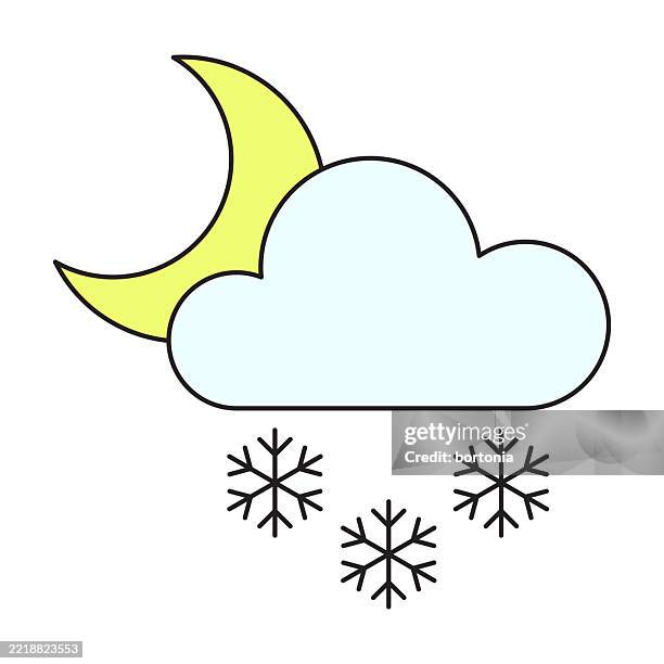 overnight snow weather icon - overnight stock illustrations