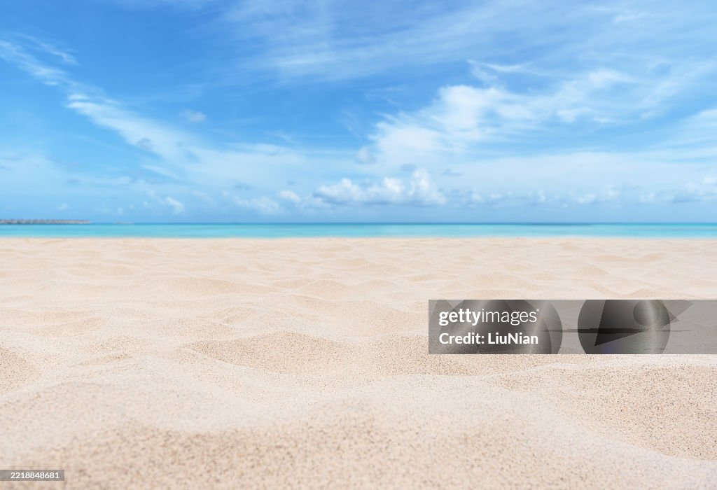 Fond d’été avec plage de sable tropicale vide