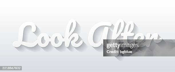 look after - flat design with paper cut effect on blank background - not sharing stock illustrations