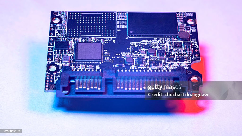 Close-up, SSD Hard Disk, Solid State Drive On White Background