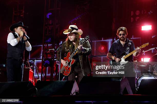 Kix Brooks, Marcus King, and Ronnie Dunn perform during CMA Fest 2025 at the main stage at Nissan Stadium on June 05, 2025 in Nashville, Tennessee.