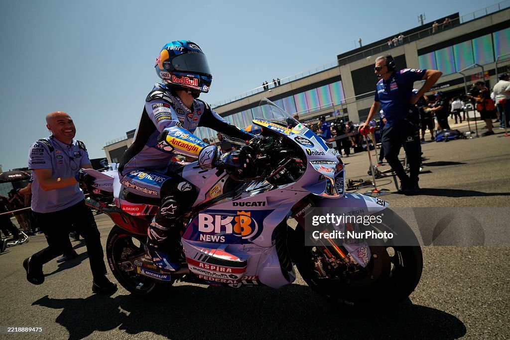 Getty Racing Alex Marquez of Spain and BK8 Gresini Racing MotoGP during the race ...