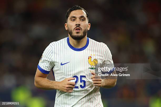 Rayan Cherki of France reacts during the UEFA Nations League 2025 semifinal match between Spain and France at Stuttgart Arena on June 05, 2025 in...