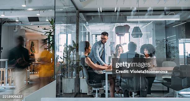 business partners on meeting in the office. - ocupado imagens e fotografias de stock
