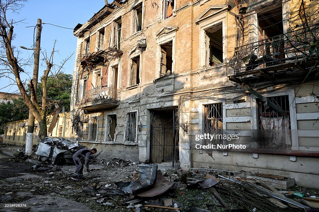Aftermath of Russian drone attack on Odesa