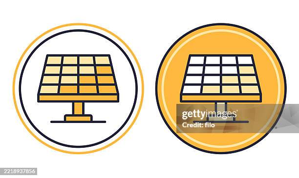 ilustrações de stock, clip art, desenhos animados e ícones de solar power solar panel green power company symbol design element icon - painel solar